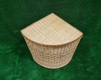 Сorner laundry basket, wicker basket, wicker basket for bathroom