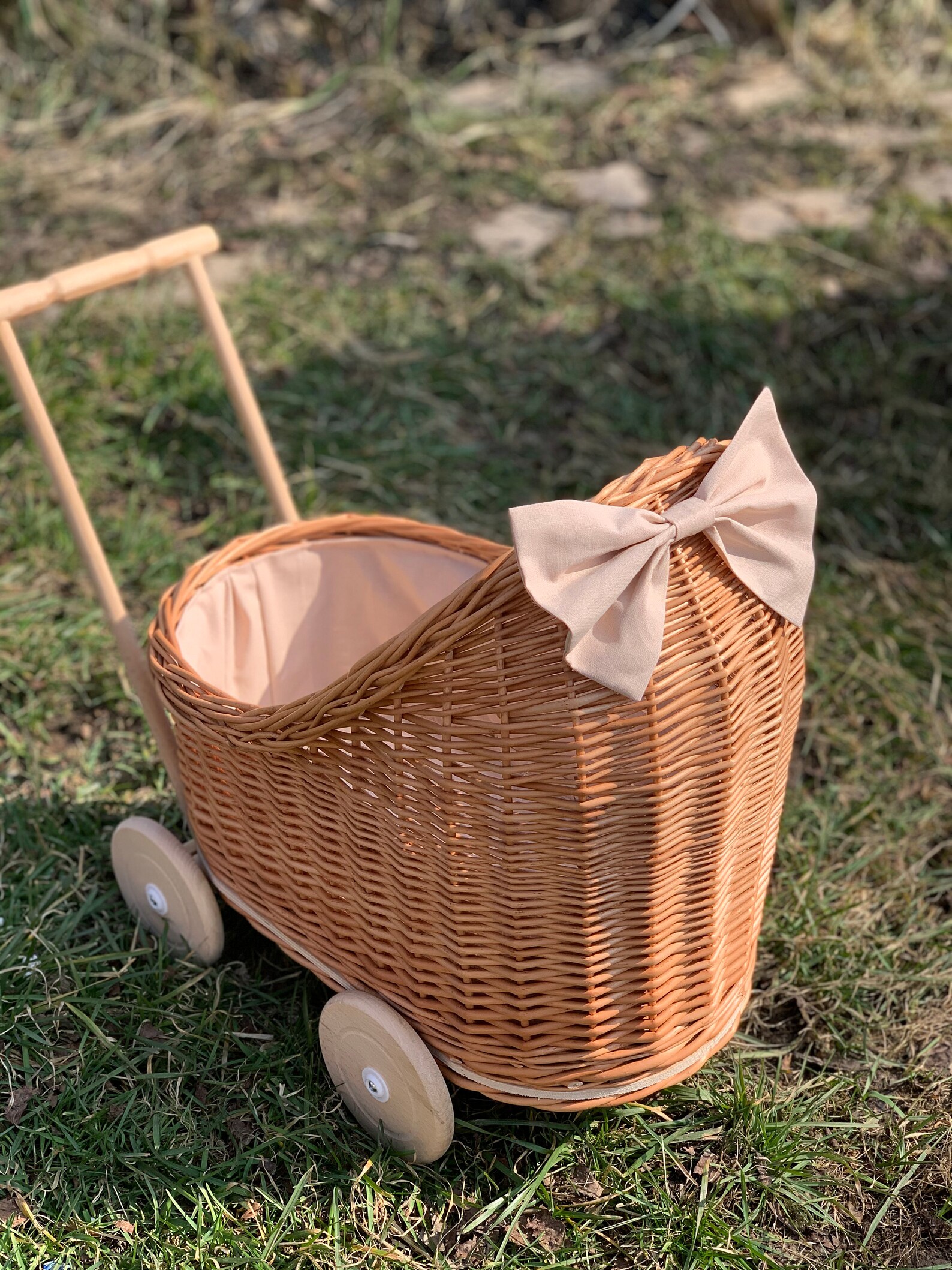 Wicker Baby Carriage Doll Stroller Doll Pram Wicker Doll Etsy