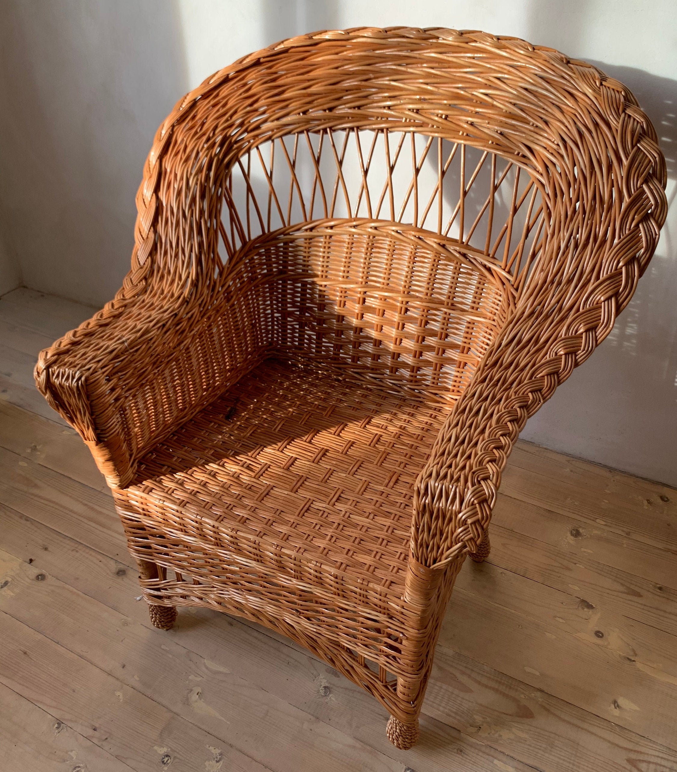 Wicker chair dining chair garden chair leisure patio Etsy