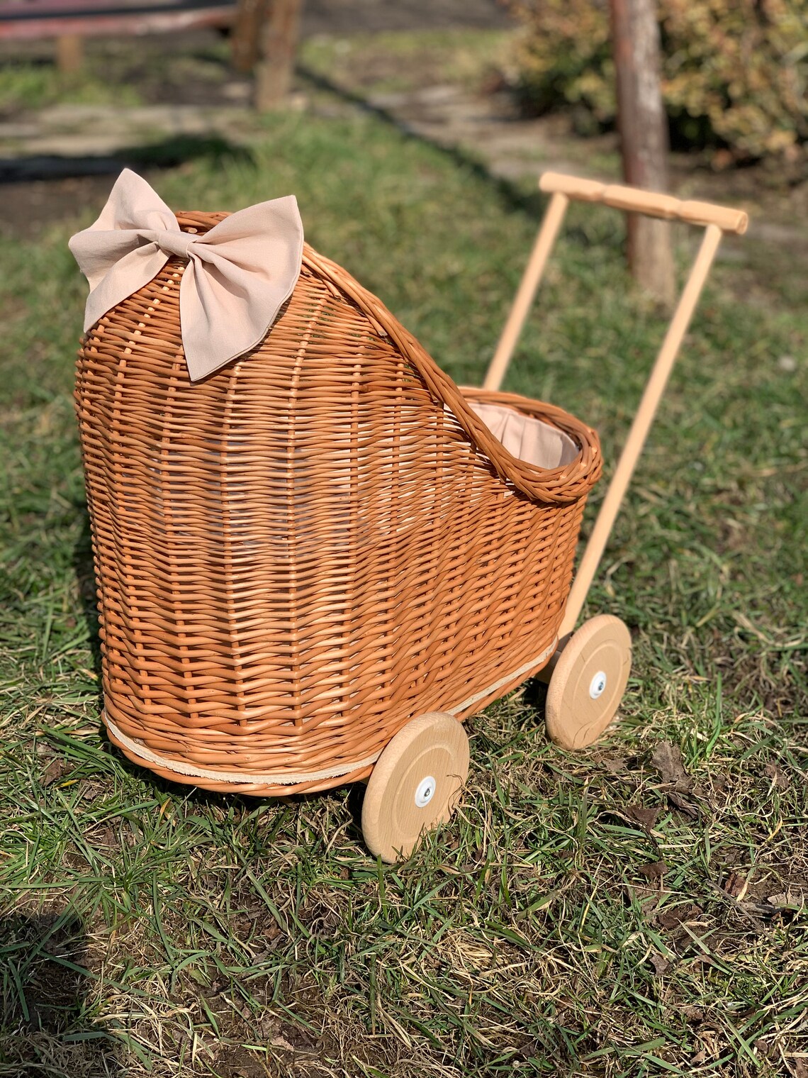 Wicker Baby Carriage Doll Stroller Doll Pram Wicker Doll Etsy
