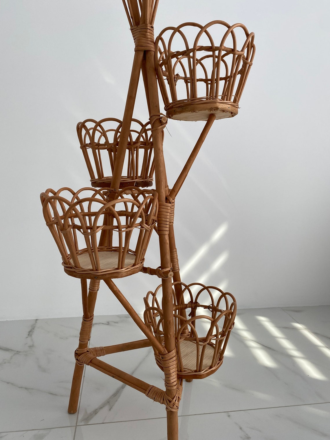 Wicker Flower Pot Holder Plant stand wicker Wicker Flower Etsy