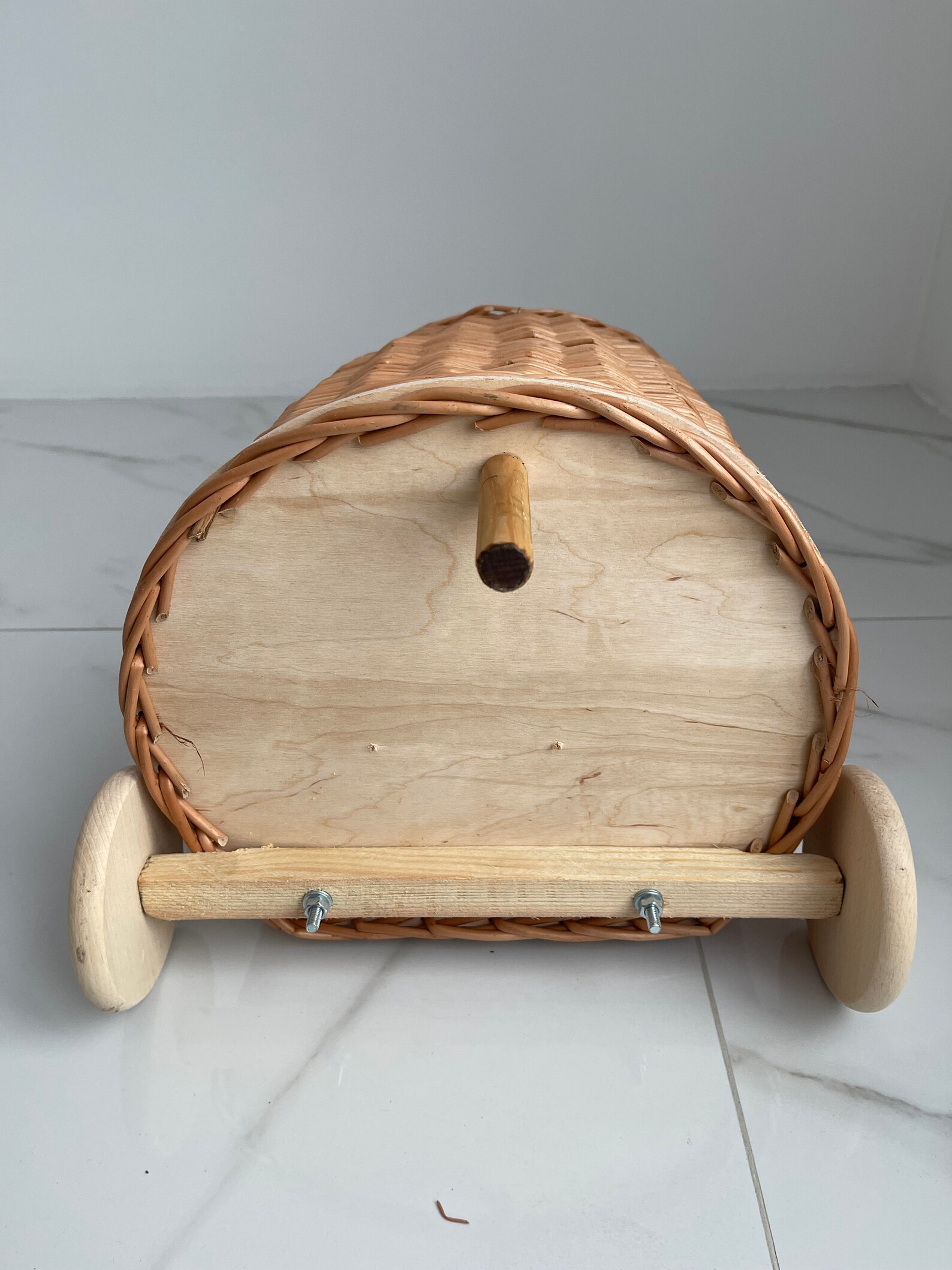 Wicker Shopping Cart With Handle Willow Shopping Cart Etsy