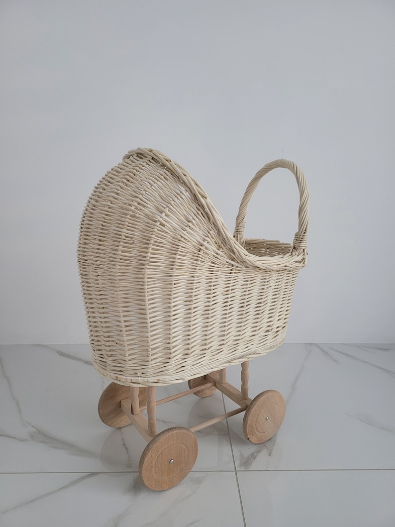 Wicker Baby Carriage Doll Stroller Doll Pram Wicker Doll Etsy