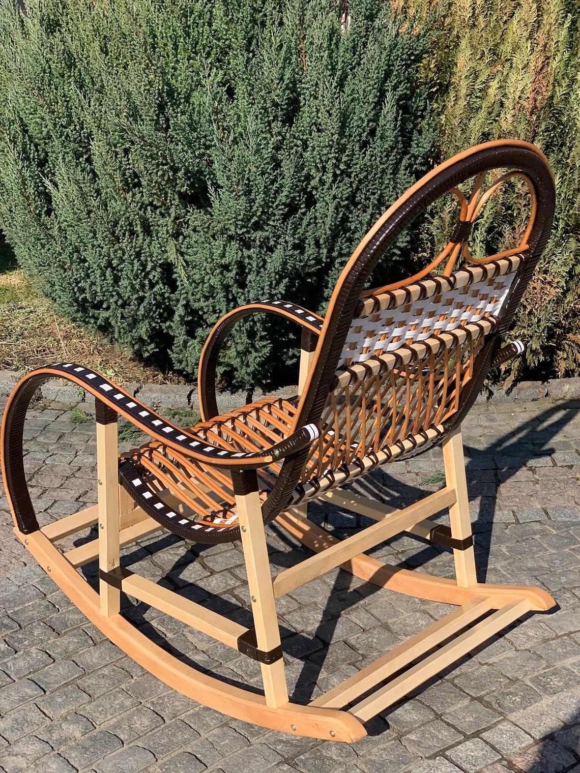 Wicker Rocking Chair Organic Rattan Rocking Chair Willow Etsy