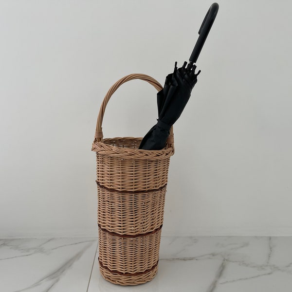 Umbrella Holder, Umbrella Wicker Stand, Walking Stick Holder, Umbrella Stand, Hallway Organizer