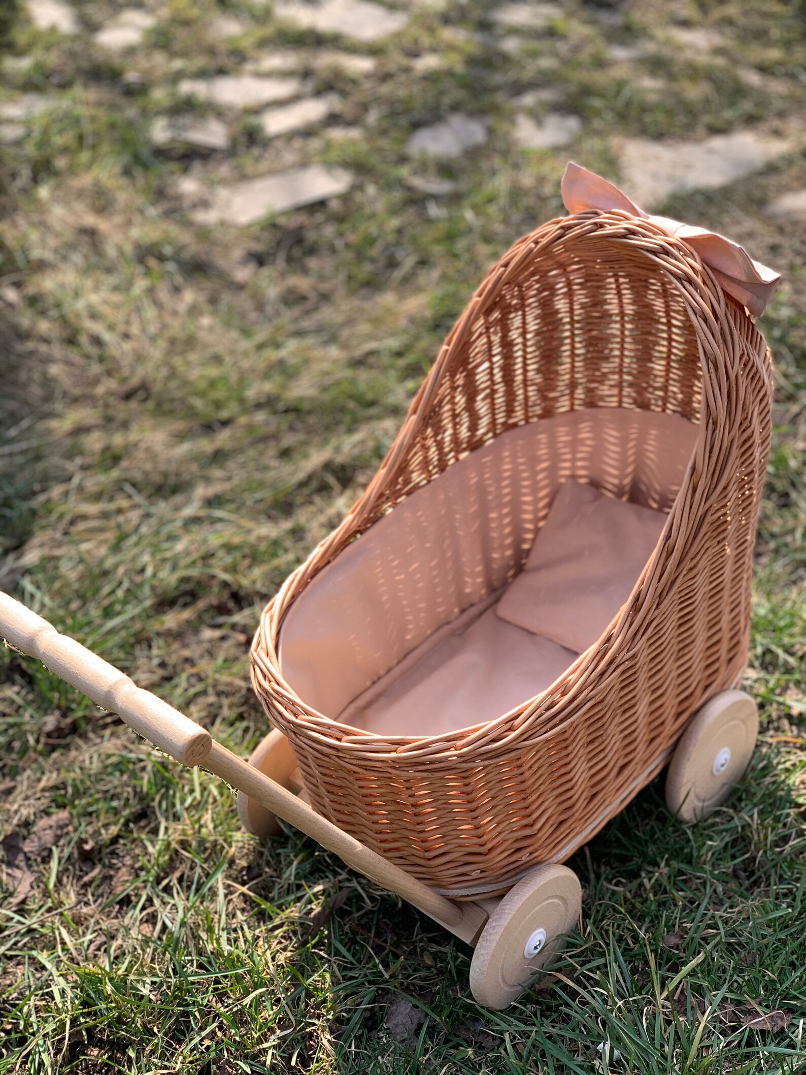 Wicker Baby Carriage Doll Stroller Doll Pram Wicker Doll Etsy