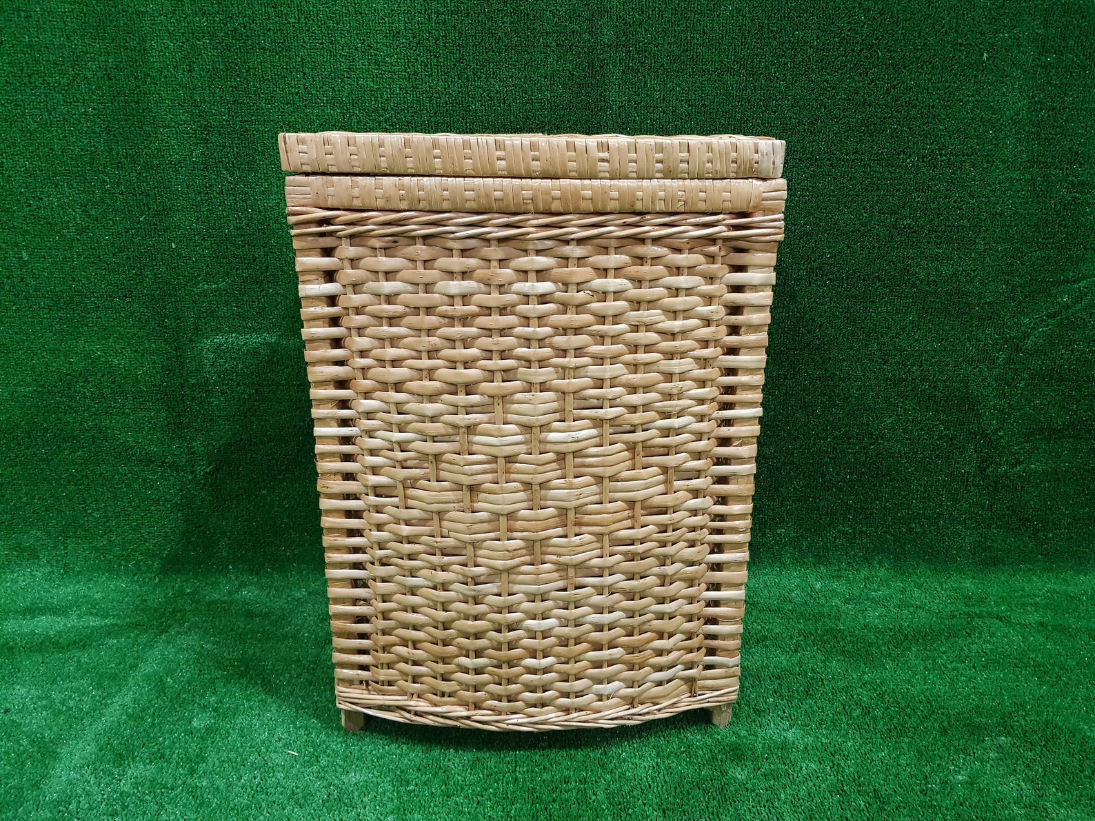 Wicker Laundry Basket With Lid Wicker Basket Wicker Basket Etsy
