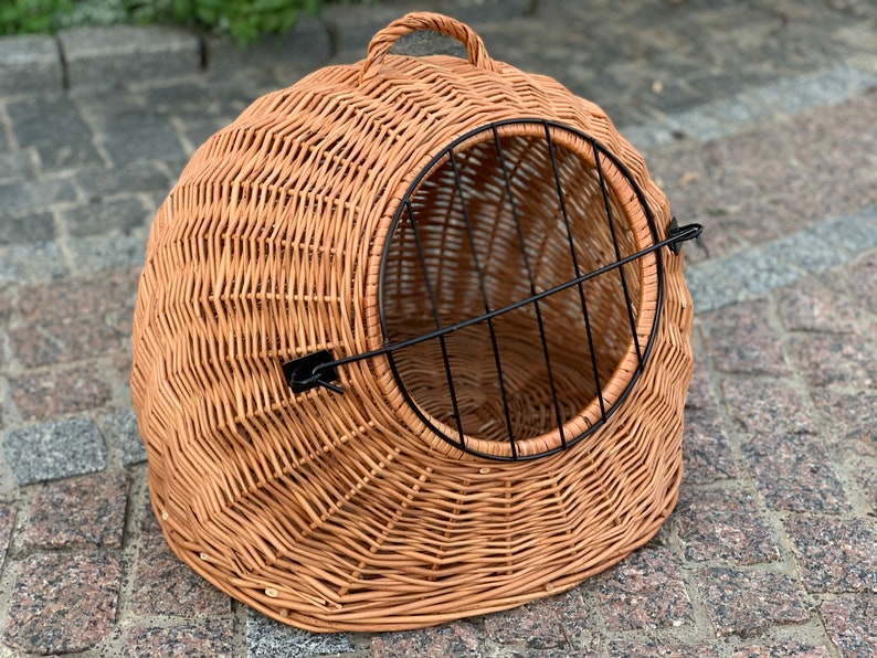 Wicker Pet Carrier Pet Basket House for Animals Etsy