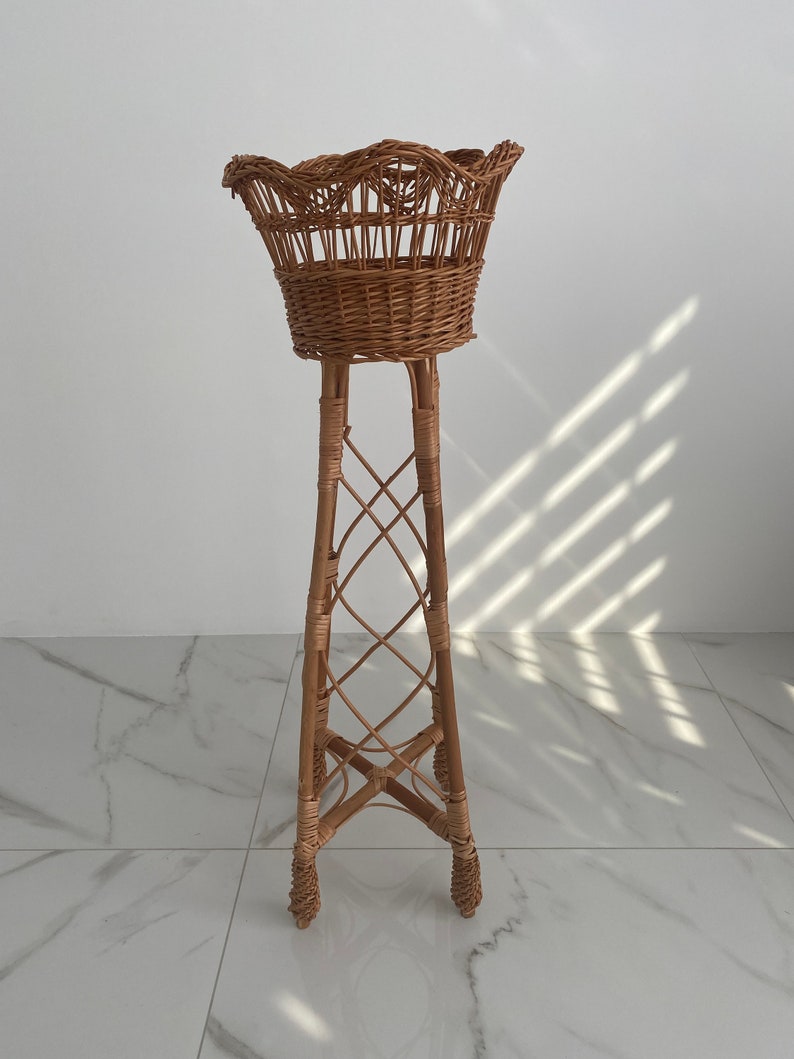 Wicker Flower Pot Holder Plant Stand Wicker Wicker Flower Etsy