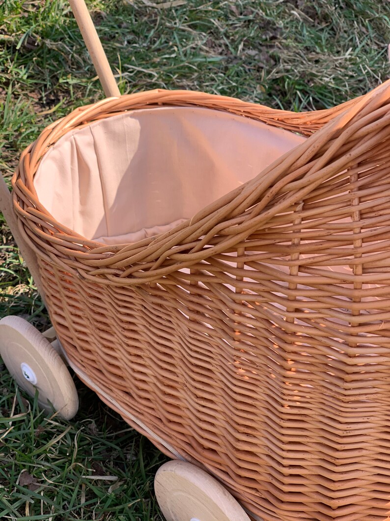 Wicker Baby Carriage Doll Stroller Doll Pram Wicker Doll Etsy