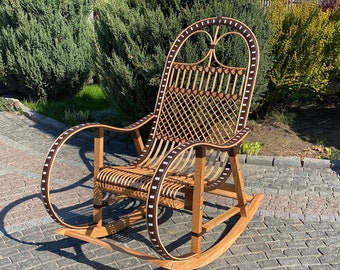 Wicker Rocking Chair, organic rattan rocking chair, willow rocking chair