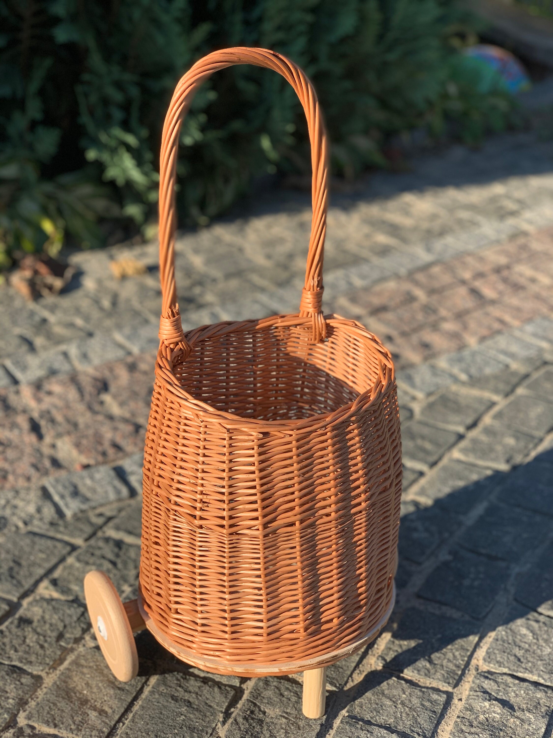 Natural Wicker Shopping Trolley Baby Trolley Etsy