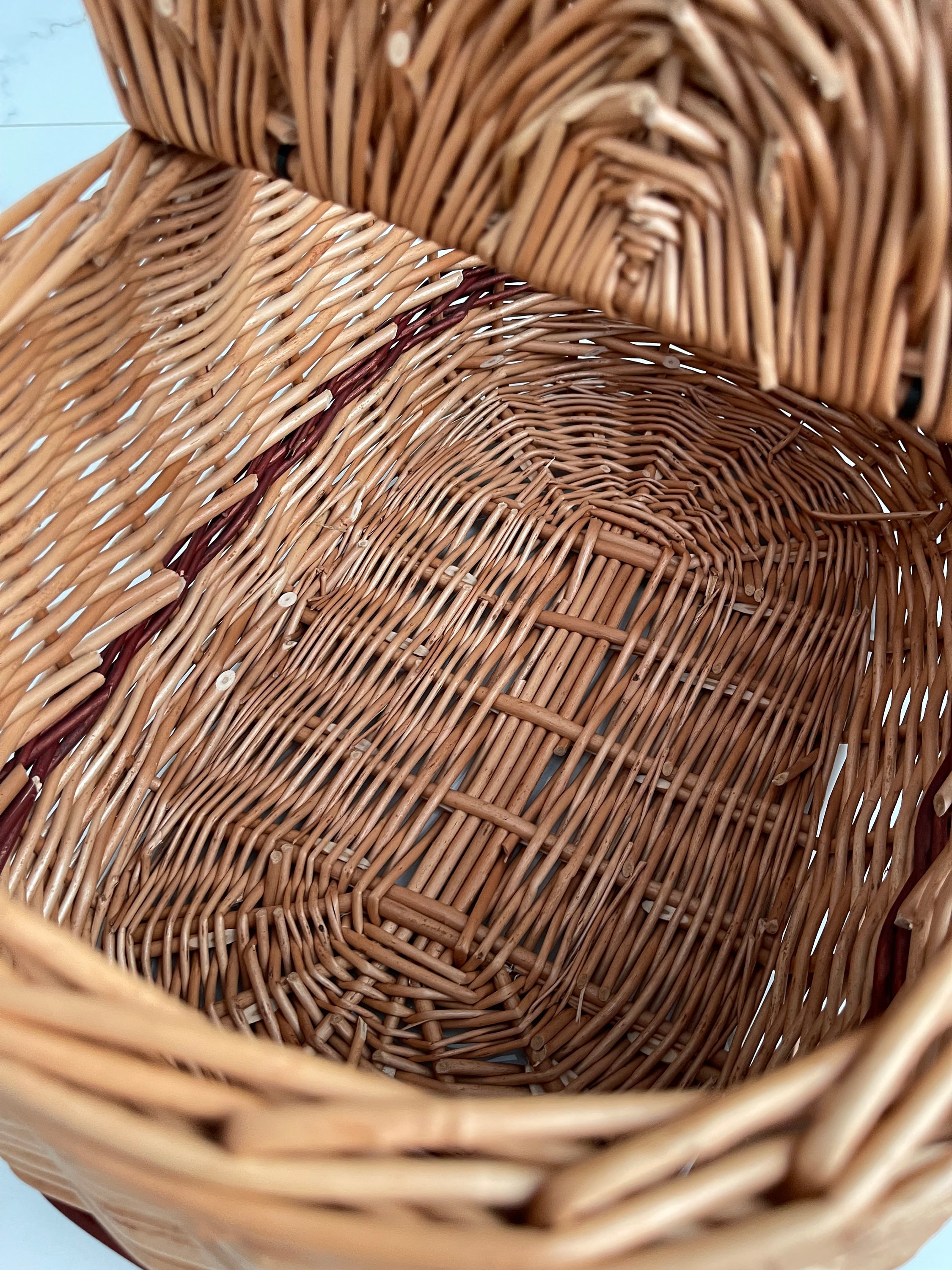 Picnic Wicker Basket Handwoven Picnic Basket Basket With Lid Etsy