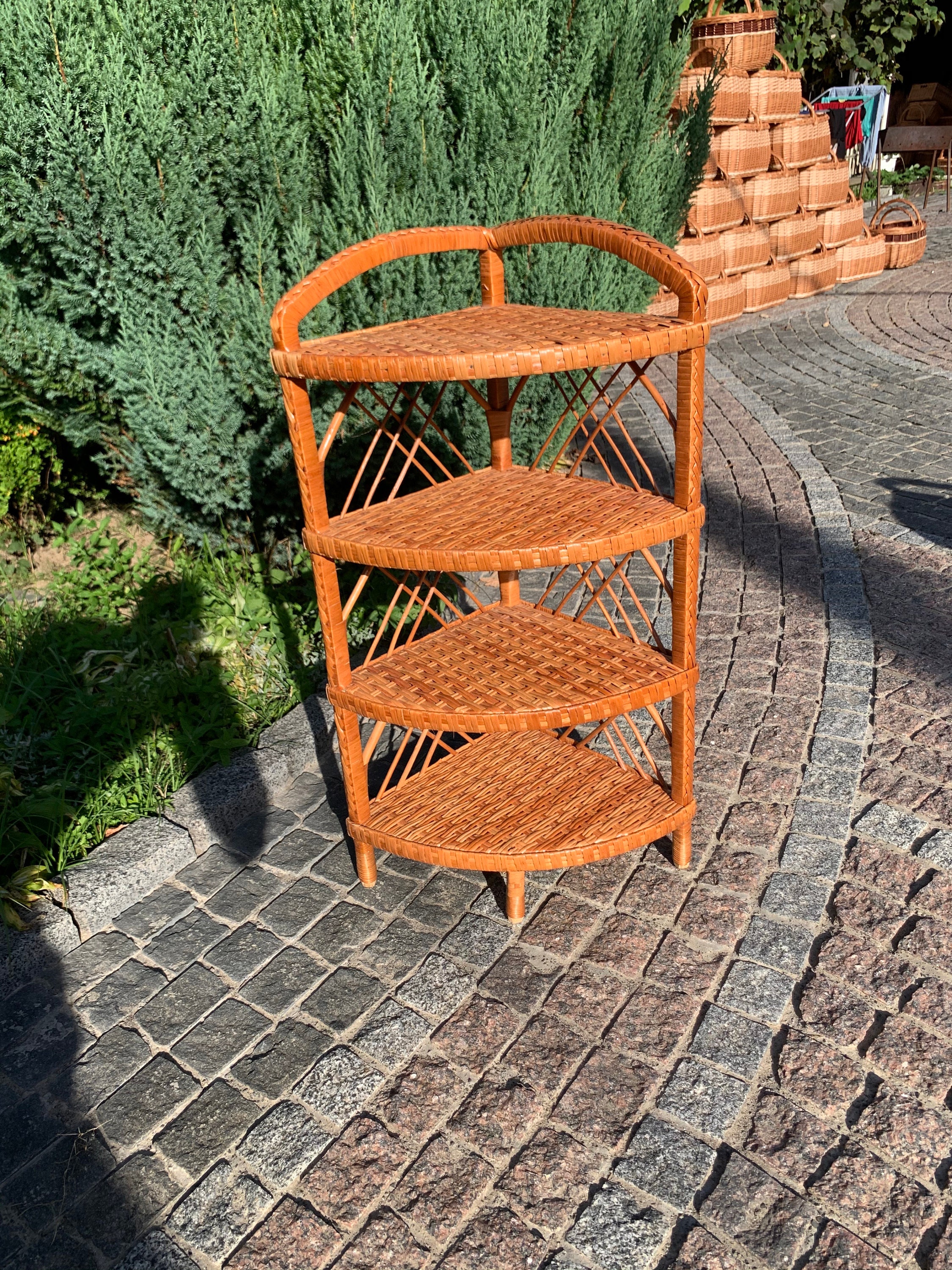 Wicker Shelf 3/4 tier shelf Storage shelf Etsy