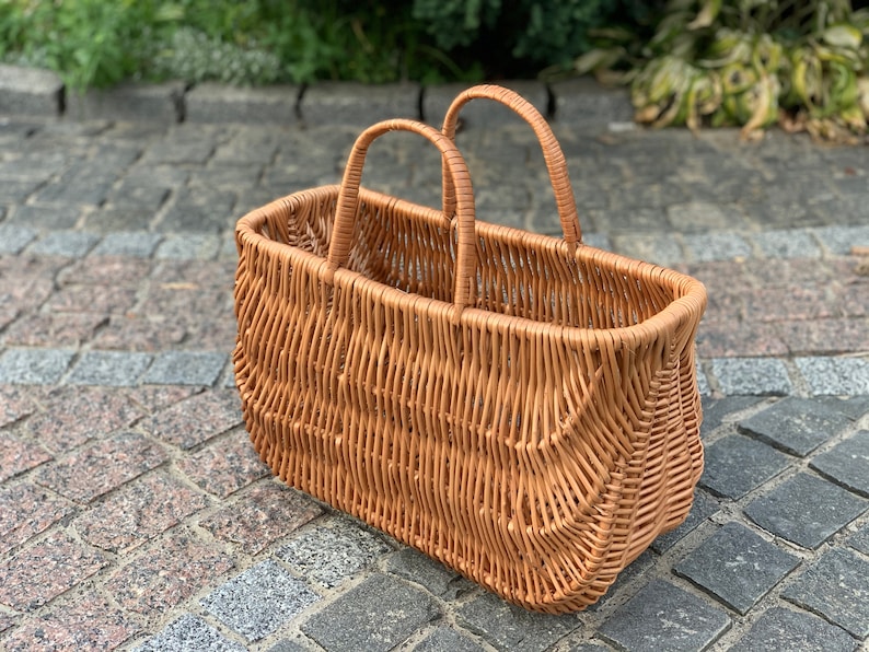 Wicker shopping bag, Handwoven Picnic Basket, Picnic Wicker Basket, Picnic Basket, Country Basket