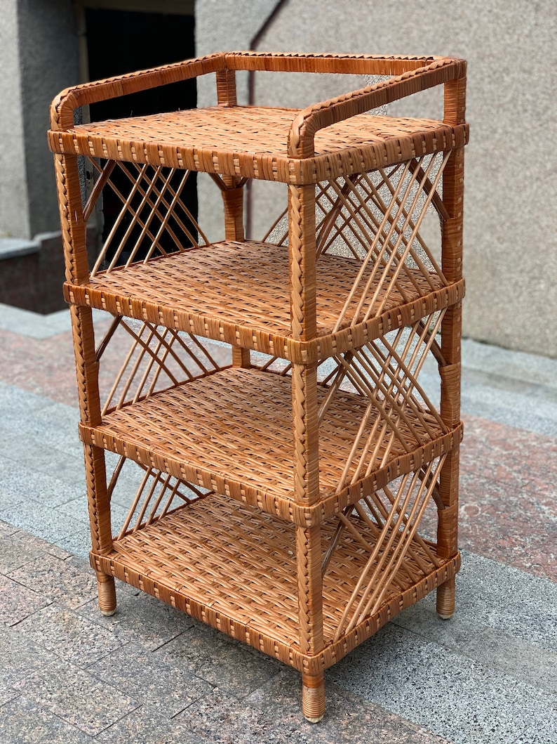 Wicker Shelf 2/3/4/5shelf Unit Available Storage Shelf Etsy