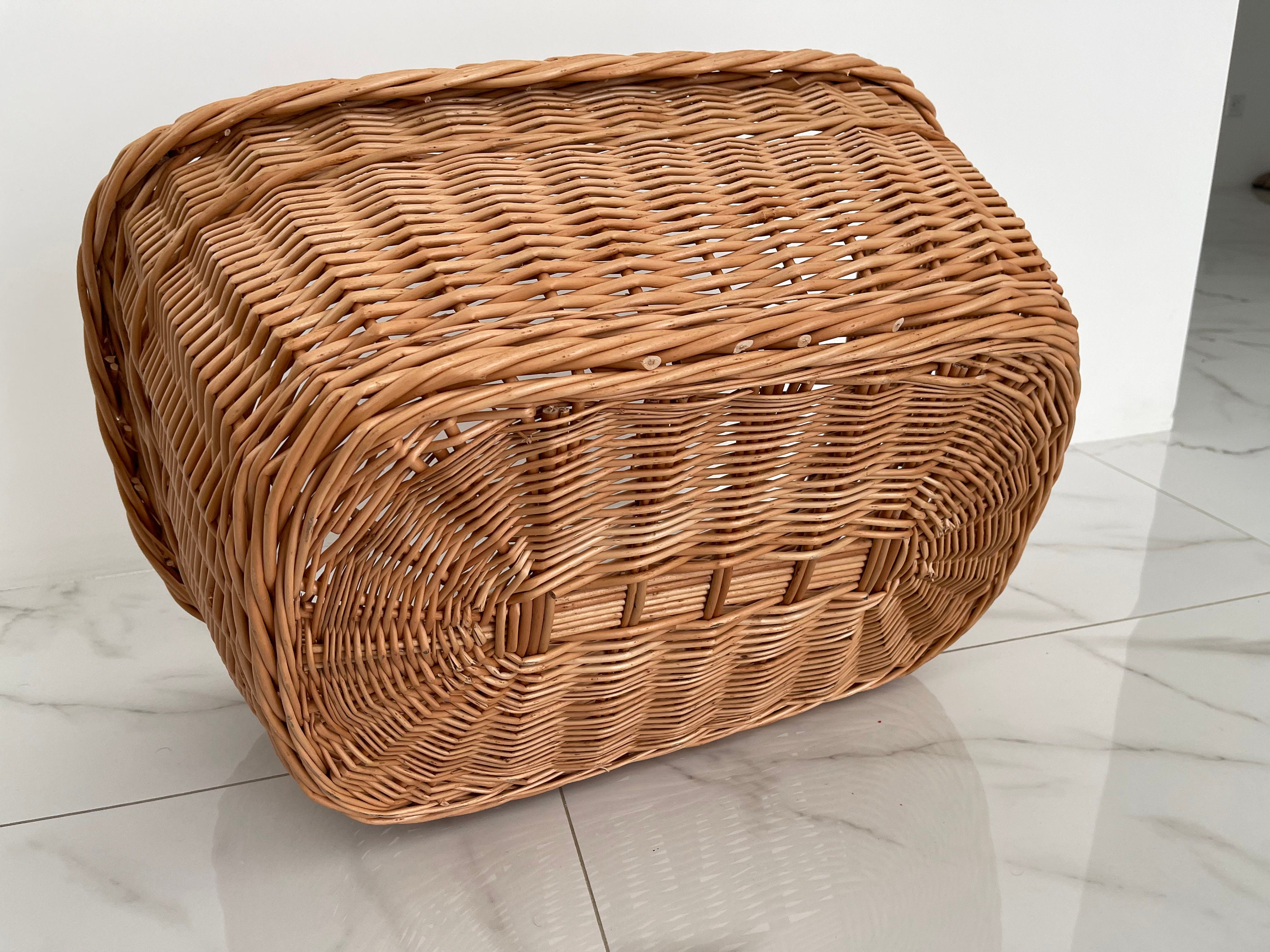 41cm x 30CM, 12 CM DEEP LARGE rectangle brown Cane basket with handle 