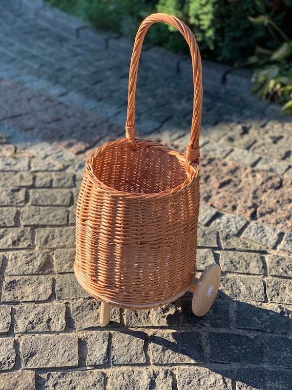 Natural Wicker Shopping Trolley Baby Trolley Etsy