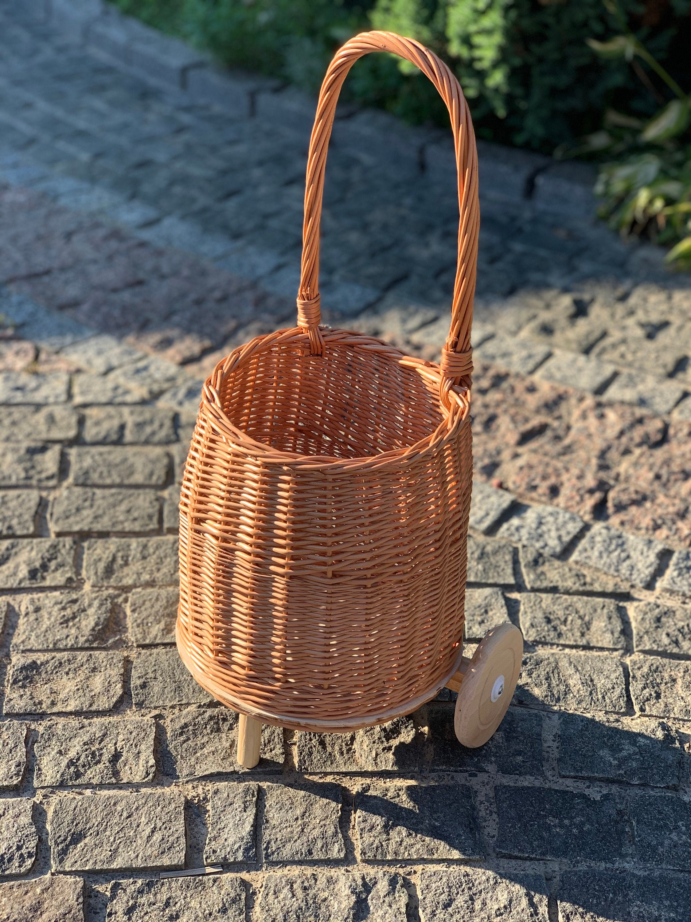 Natural Wicker Shopping Trolley Baby Trolley Etsy