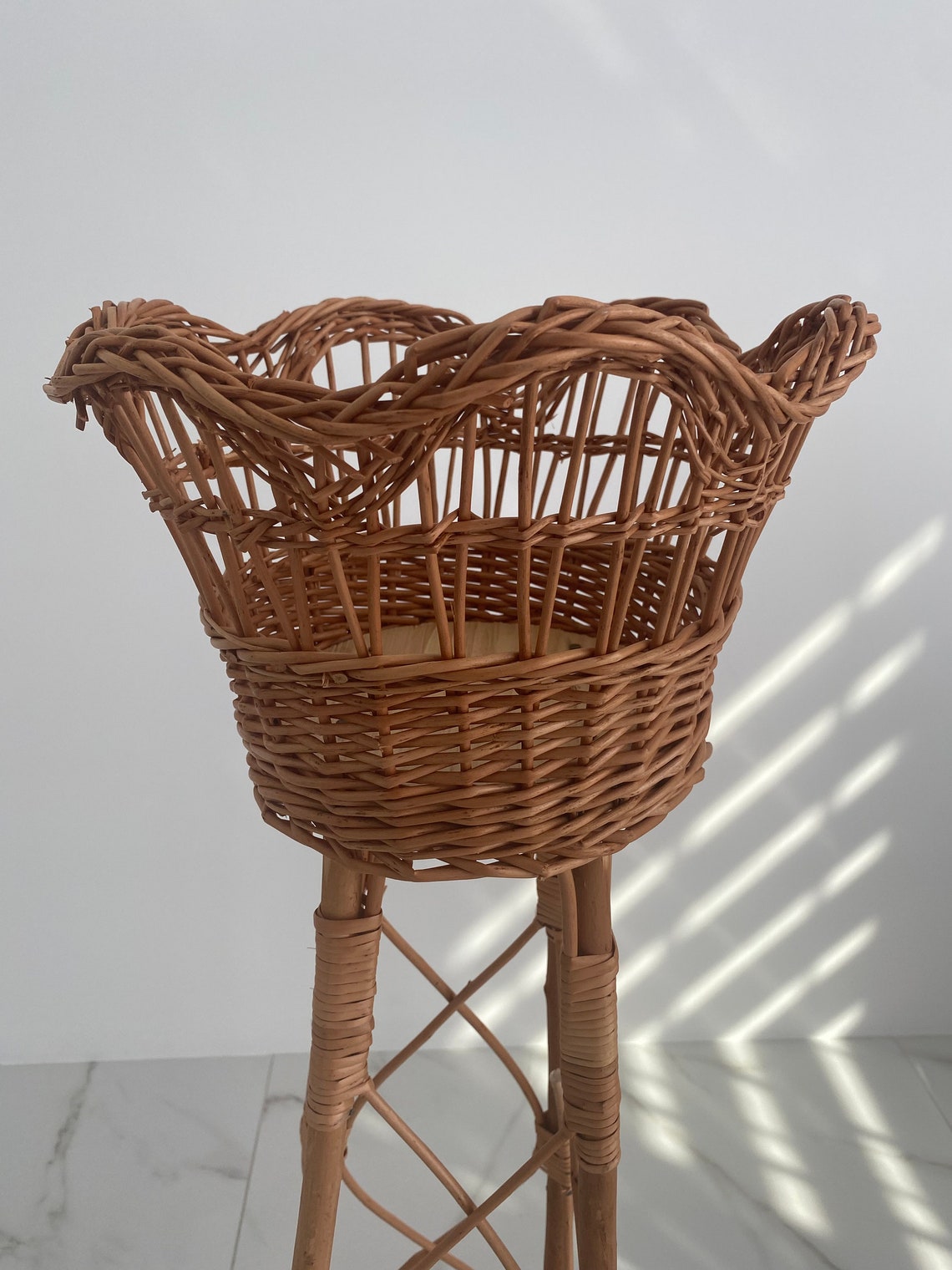 Wicker Flower Pot Holder Plant Stand Wicker Wicker Flower Etsy