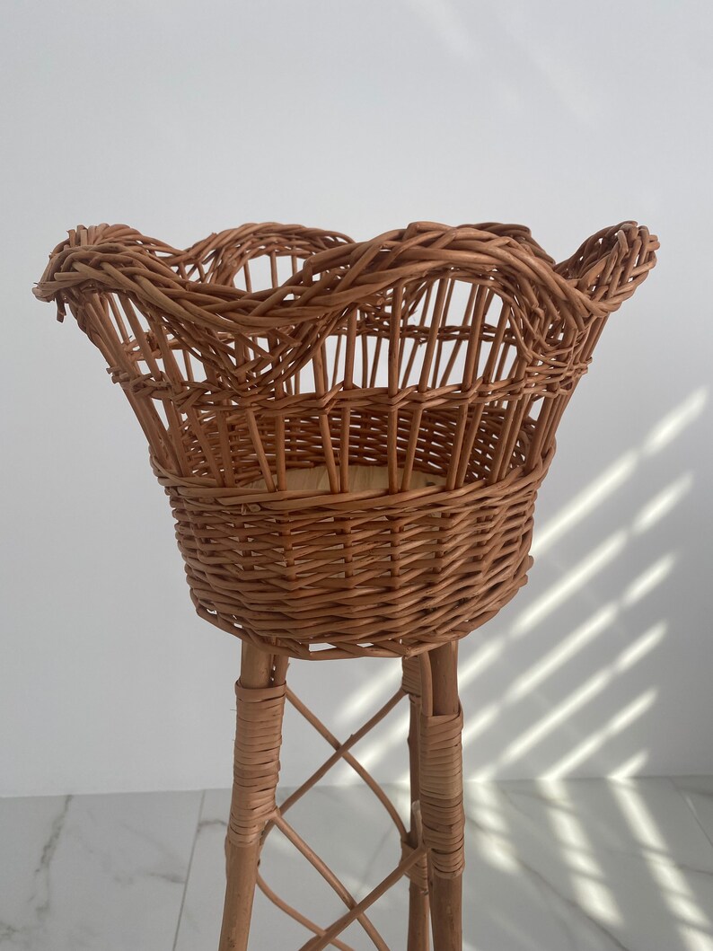 Wicker Flower Pot Holder Plant Stand Wicker Wicker Flower Etsy