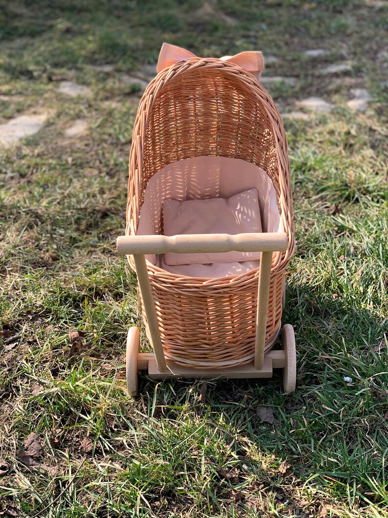 Wicker Baby Carriage Doll Stroller Doll Pram Wicker Doll Etsy