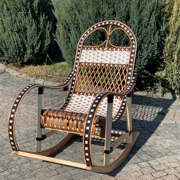 Wicker Rocking Chair, organic rattan rocking chair, willow rocking chair