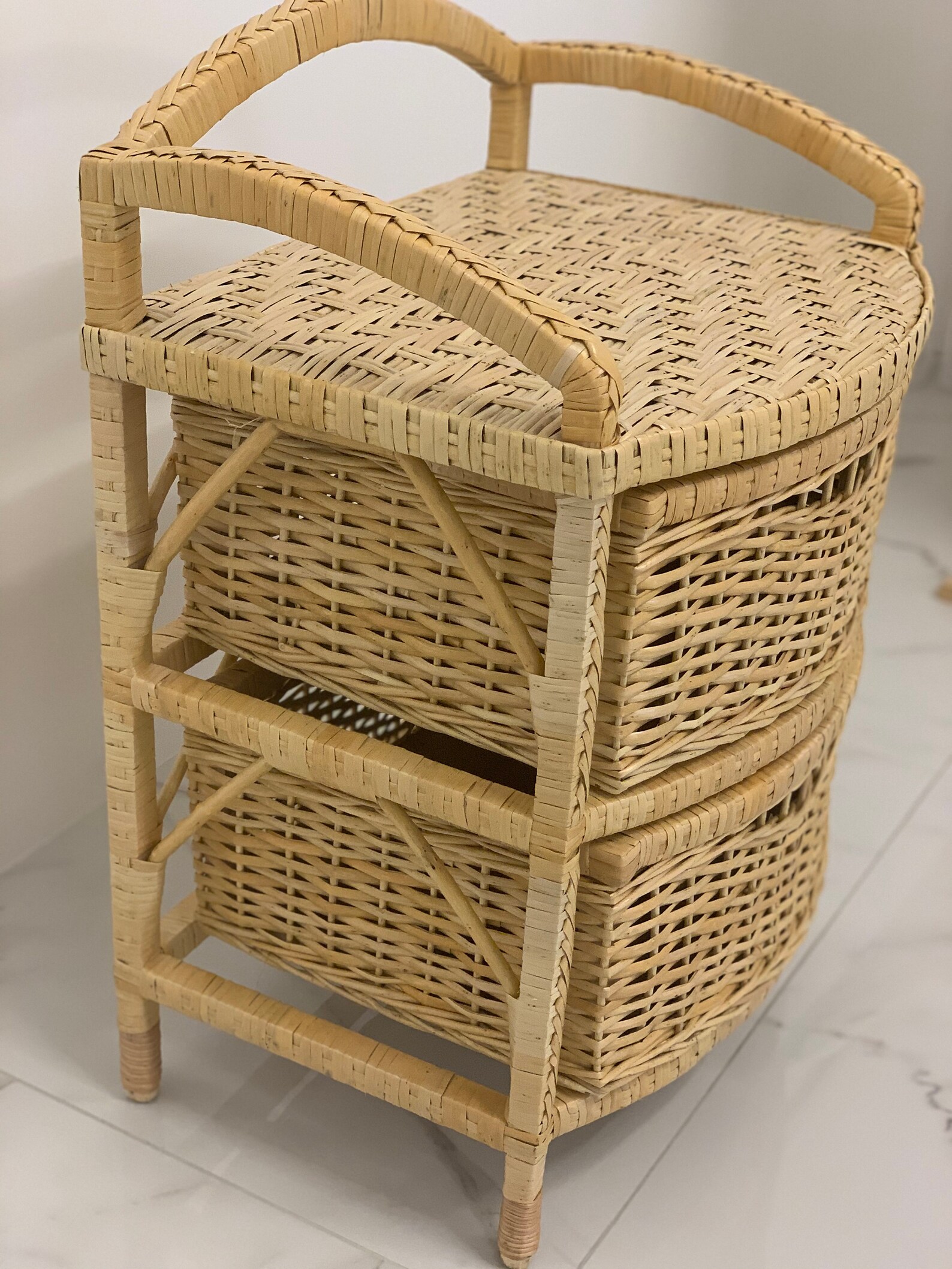 Сhest of drawers Wicker Dresser Chest of 2 drawers Etsy