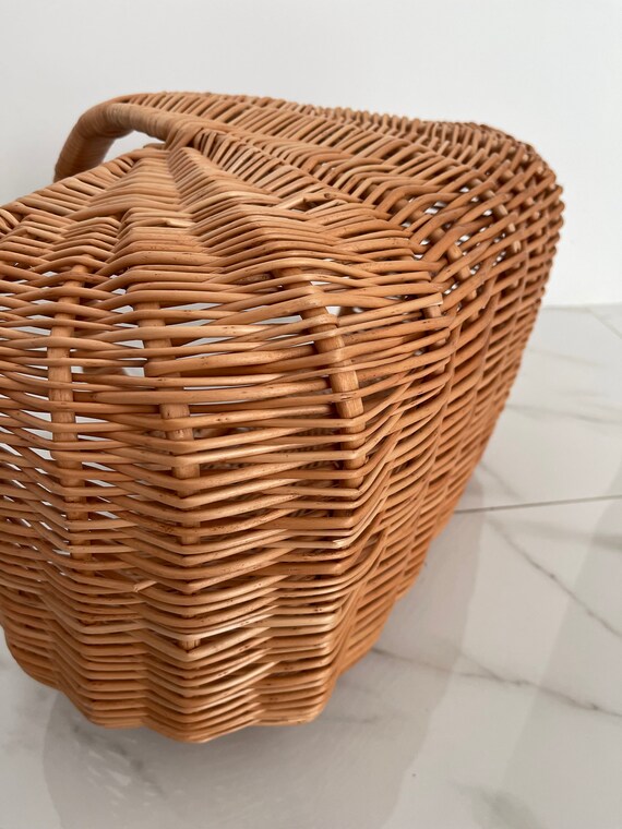 Cestino In Vimini A Forma Di Cuore - Per Decorazioni, Matrimoni E Pasqua