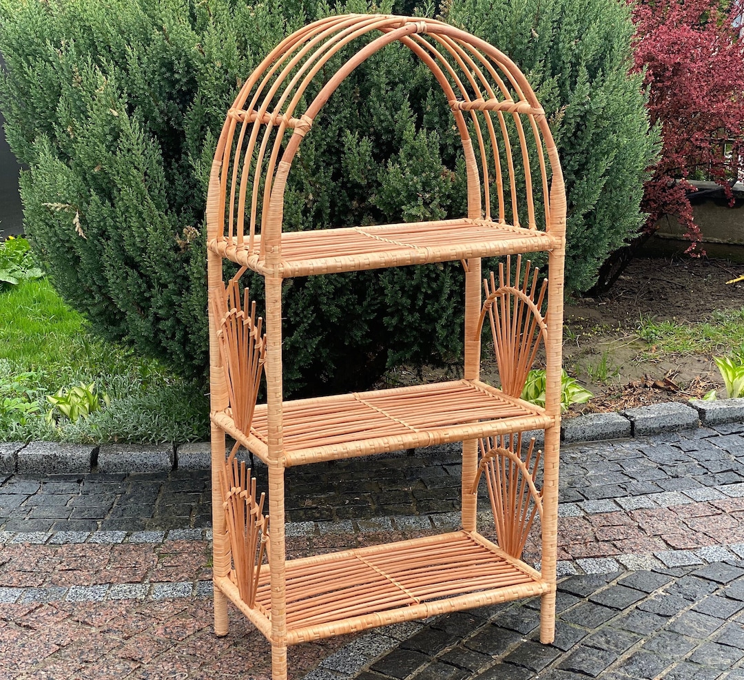 Wicker Shelving Unit, Wicker Bookshelf, Wicker Book Shelf, Wicker Shelf