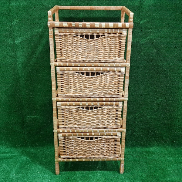 Сhest of drawers, Wicker Dresser, Wicker Chest of Drawers, Rattan Dresser, Boho Room Decor, Boho Dresser, Wicker Dresser, chest of 4 drawers