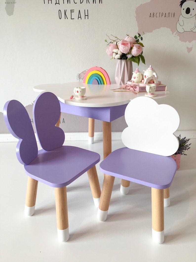Wooden Kids Table and Chair Set, Wooden Table, Wooden Chair for Kids ...