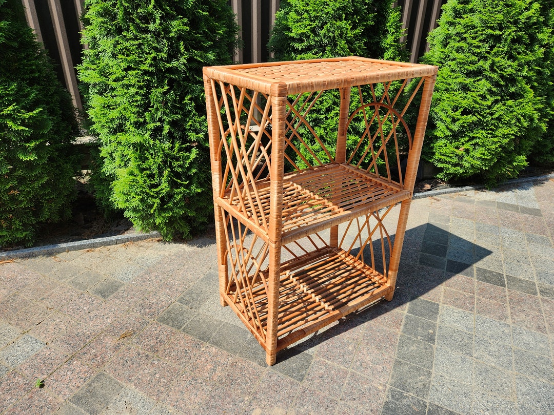 Wicker Shelf, Storage Shelf, Bookshelf, Plant Shelf, Rattan Shelf Etsy