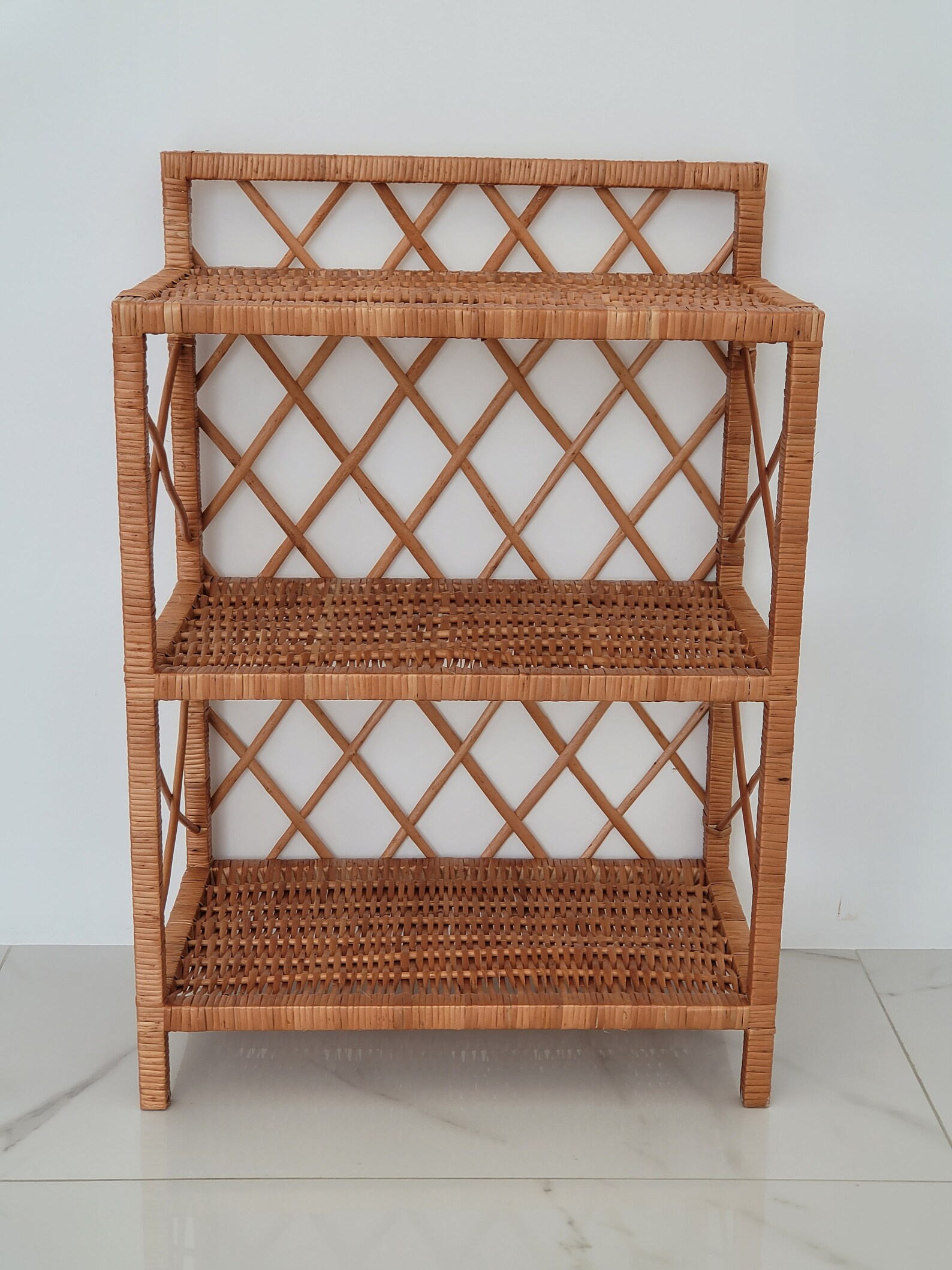 Handmade Wicker Shelf, 4-tier Rattan Bookshelf, Storage - Etsy