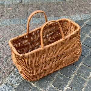 Wicker shopping bag, Handwoven Picnic Basket, Picnic Wicker Basket, Picnic Basket, Country Basket image 3