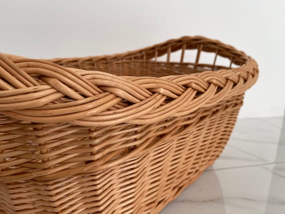 Rattan Storage Basket with Handles, Large, Brown Laundary baskets