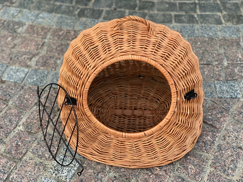 Image showcasing Wicker Pet Carrier, Pet Basket, House for Animals - Etsy