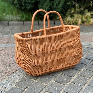 Wicker shopping bag, Handwoven Picnic Basket, Picnic Wicker Basket, Picnic Basket, Country Basket image 4