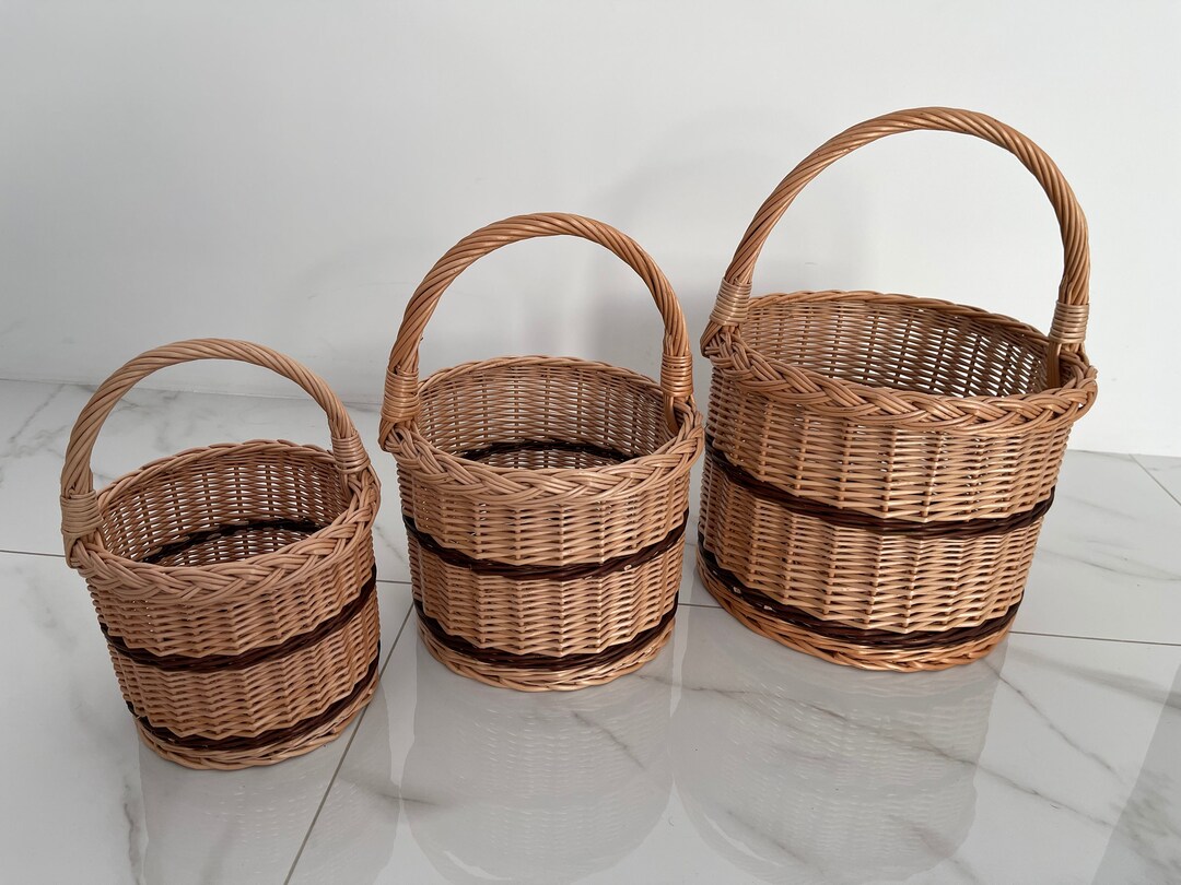 Wicker Basket, Storage Basket, Wicker Easter Basket, Picnic Basket