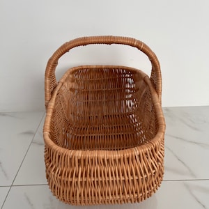 Handmade Willow Basket, Woven Wicker Basket, Gathering Basket, Woven ...