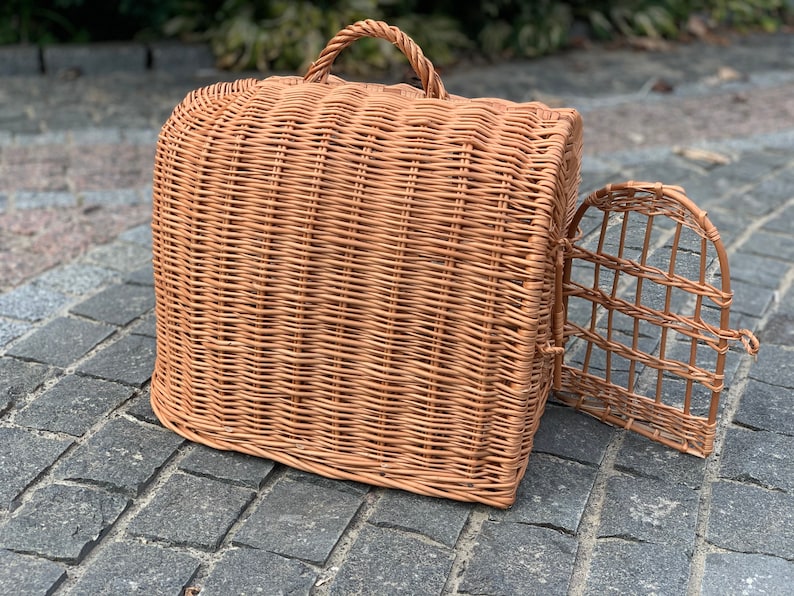 Wicker Pet Carrier Pet Basket House for animals Etsy