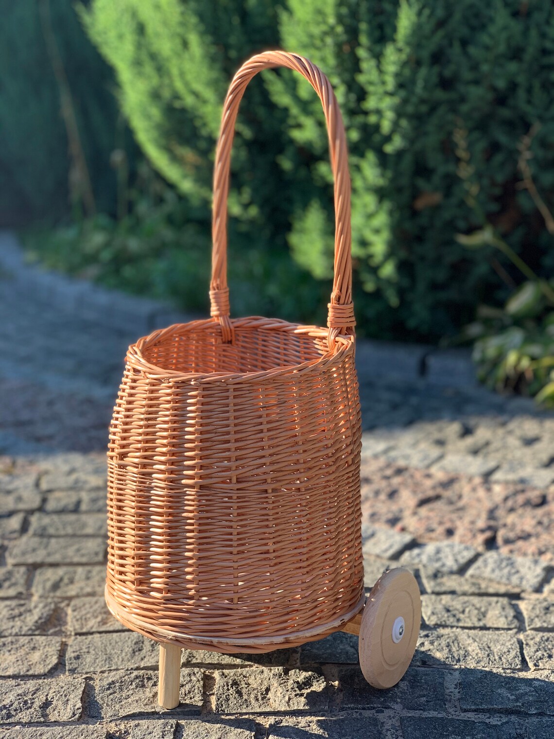 Natural Wicker Shopping Trolley Baby Trolley Etsy