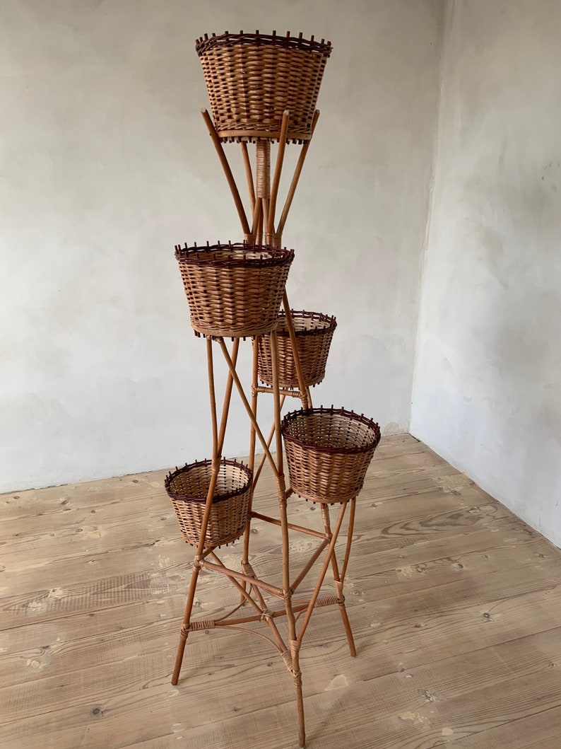 Wicker Flower Pot Holder Plant stand wicker Wicker Flower Etsy