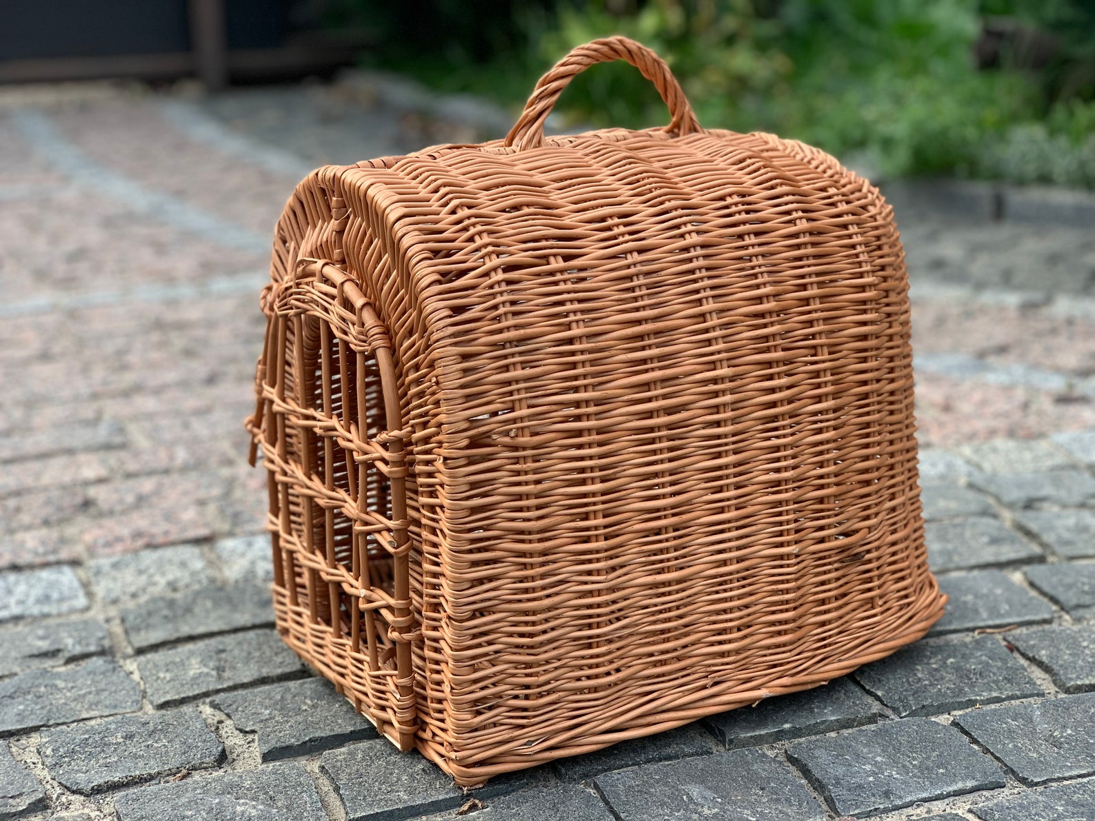 Image showcasing Wicker Pet Carrier, Pet Basket, House for Animals - Etsy