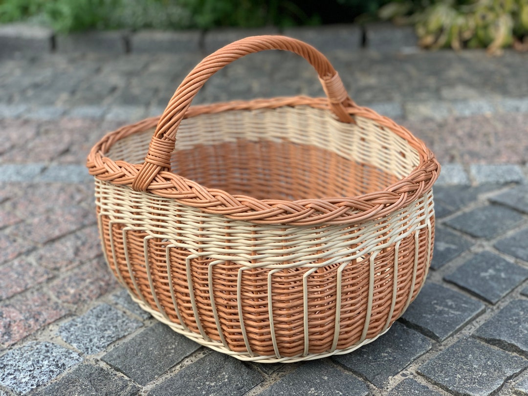Willow Market Basket, Willow Basket, Grocery Basket, Handmade Wicker