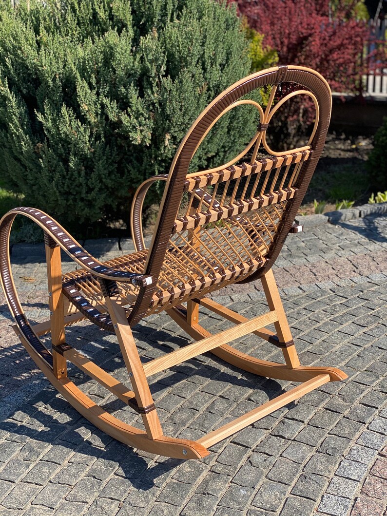 Wicker Rocking Chair Organic Rattan Rocking Chair Willow Etsy