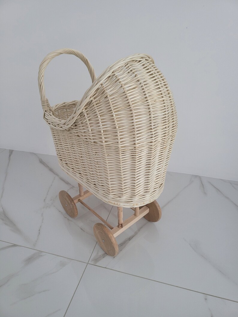 Wicker Baby Carriage Doll Stroller Doll Pram Wicker Doll Etsy