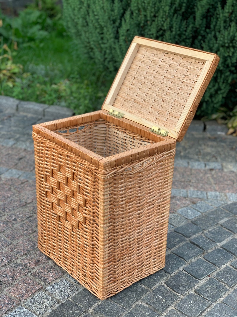 Wicker Laundry Basket Laundry Hamper Etsy