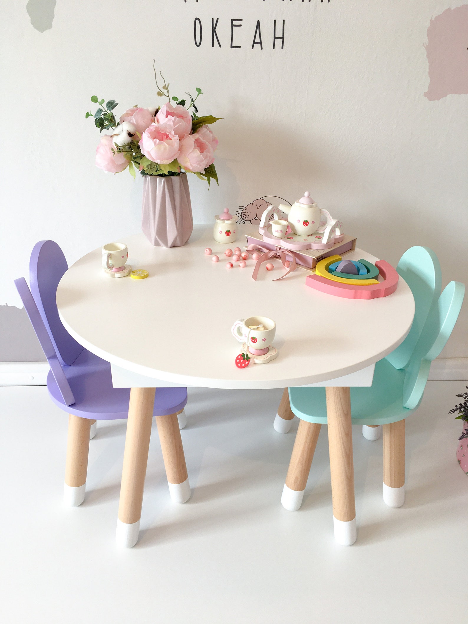 Kids Table and Chairs Child Table and Chairs Set Kids Game | Etsy