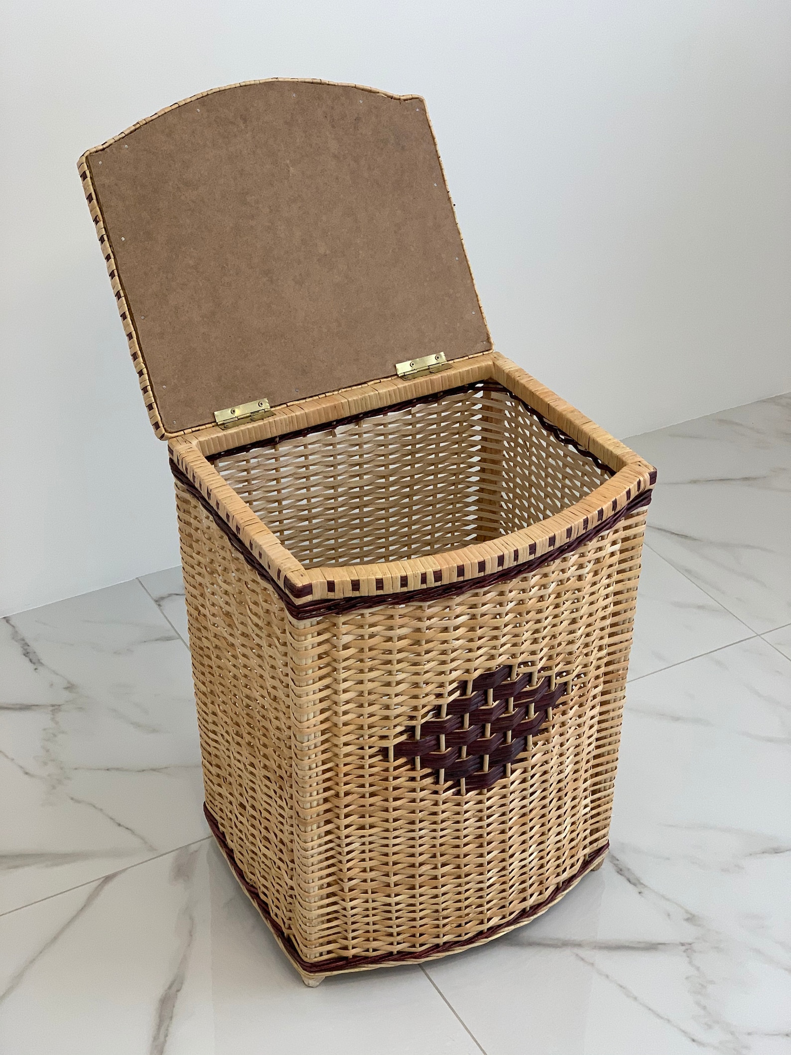 Wicker Laundry Basket With Lid Wicker Bathroom Basket Etsy